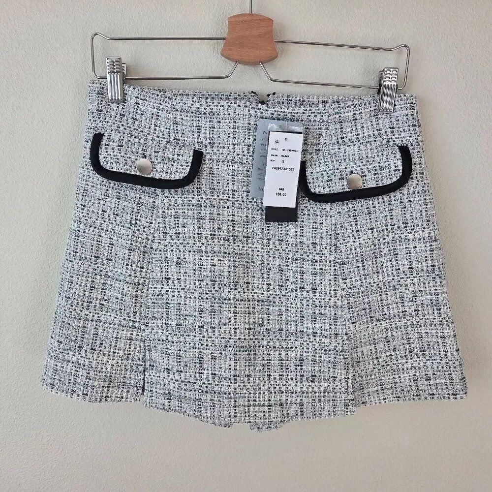 Isaac Mizrahi New York Designer Mini Skirt Skort Size S Tweed Pleated Nordstrom